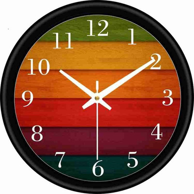 BLOOM MART Analog 25 cm X 25 cm Wall Clock(Multicolor, With Glass, Standard)