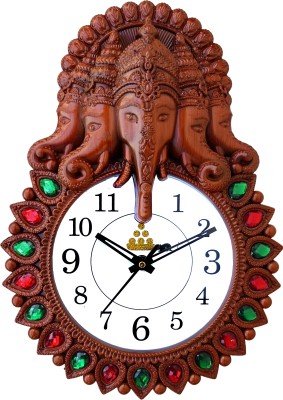 setu creation Analog 33 cm X 26 cm Wall Clock(Red, With Glass, Standard)