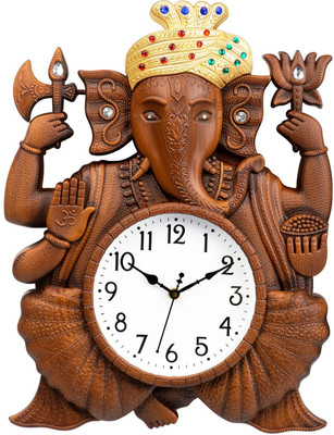 SHREE GANESH ENTERPRISES Analog 26 cm X 16 cm Wall Clock(Multicolor, With Glass, Standard)