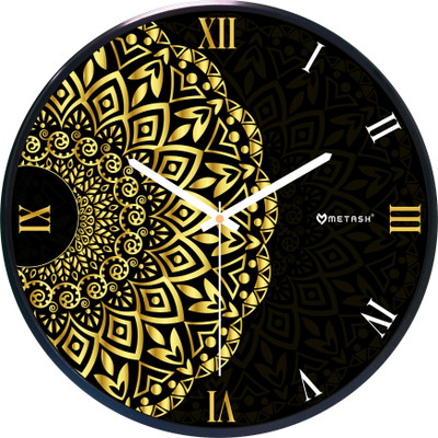 Metash Analog 30 cm X 30 cm Wall Clock(Black, With Glass, Standard)