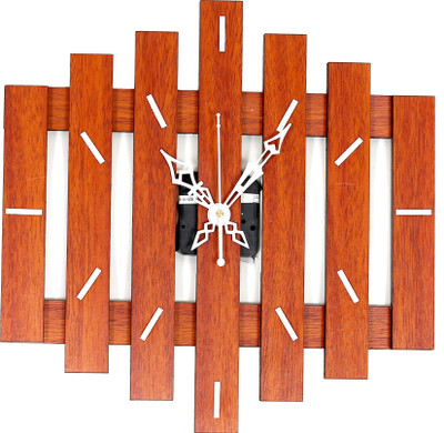TEJANICREATION Analog 32 cm X 32 cm Wall Clock(Brown, Without Glass, Standard)