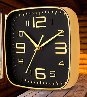 PZOZ Analog 25 cm X 17 cm Wall Clock(Dark Blue, With Glass, Standard)