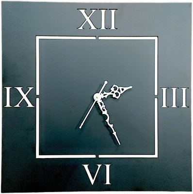 ssr creation Analog 38 cm X 30 cm Wall Clock(Black, White, Without Glass, Standard)