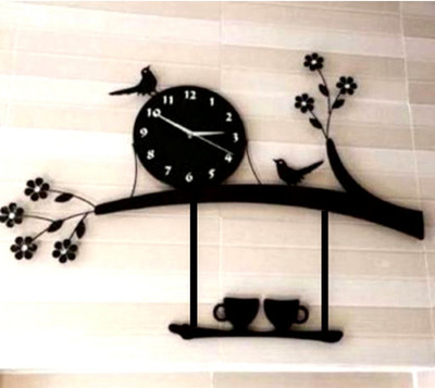 TARANG CREATION Analog 25 cm X 25 cm Wall Clock(Black, Without Glass, Standard)