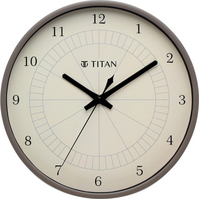 Titan Analog 29 cm X 29.5 cm Wall Clock(Grey, With Glass, Standard)