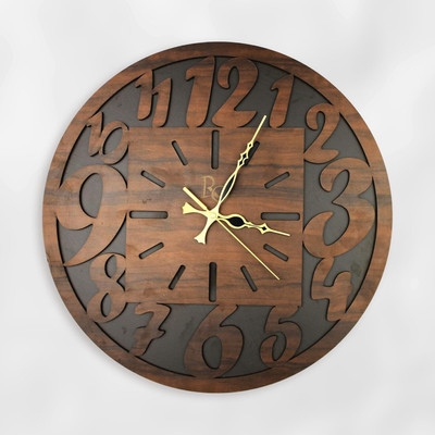 Regiis Opera Analog 40 cm X 40 cm Wall Clock(Brown, Without Glass, Station Clock)