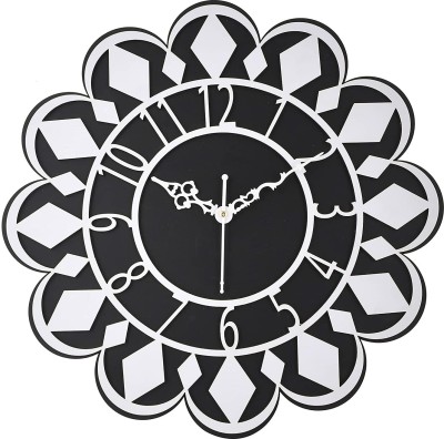 Qeznef Analog 30 cm X 30 cm Wall Clock(Black, White, Without Glass, Standard)