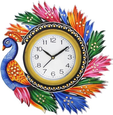 SAGAR HANDICRAFT Analog 26 cm X 28 cm Wall Clock(Multicolor, Without Glass, Standard)