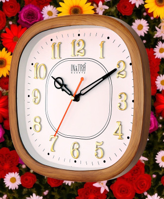 PZOZ Analog 25 cm X 17 cm Wall Clock(Dark Blue, With Glass, Standard)