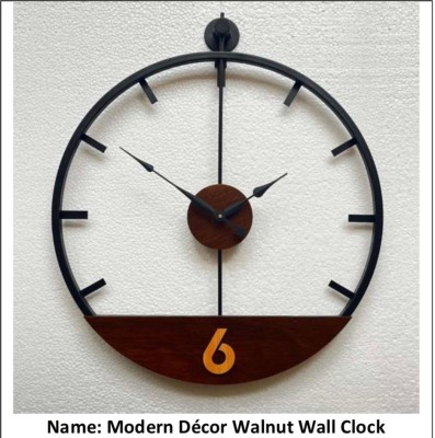 Mansha Home Decor Analog 50 cm X 50 cm Wall Clock(Black, Brown, Without Glass, Standard)