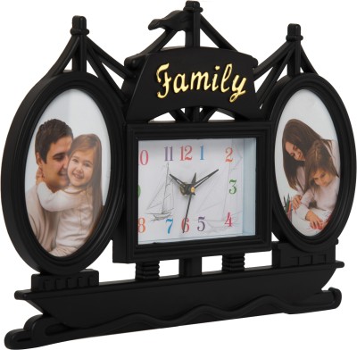 Attractionz Analog 29 cm X 38.5 cm Wall Clock(Black, With Glass, Standard)