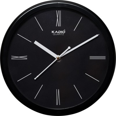 Kadio Analog 24.5 cm X 24.5 cm Wall Clock(Black, With Glass, Standard)