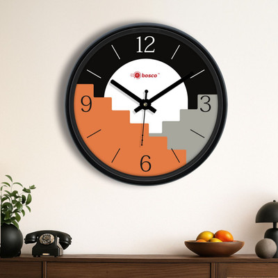 BOSCO Analog 30 cm X 30 cm Wall Clock(Black, With Glass, Standard)