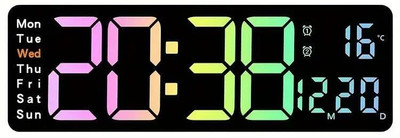 2heet Digital 13 cm X 37.3 cm Wall Clock(Multicolor, Without Glass, Standard)