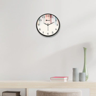 BOSCO Analog 20 cm X 20 cm Wall Clock(Black, With Glass, Standard)