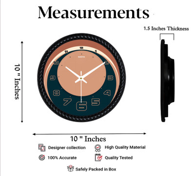 dudiya crafts Analog 25 cm X 25 cm Wall Clock(Black, With Glass, Standard)