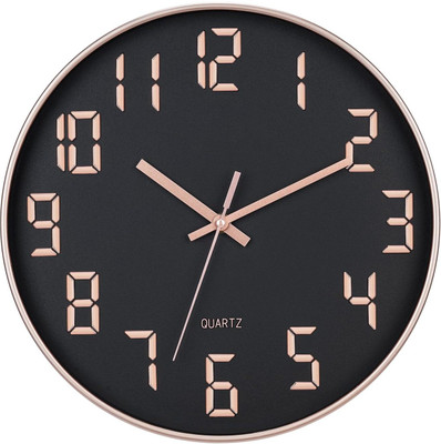 Elica Analog 25 cm X 25 cm Wall Clock(Black, With Glass, Standard)