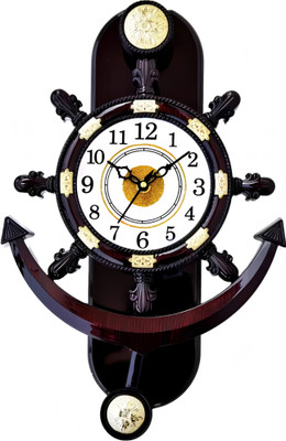 GOT Dreams Analog 38 cm X 26 cm Wall Clock(Brown, With Glass, Pendulum)