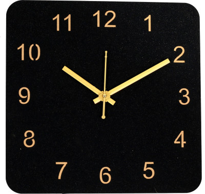 tejanienterprise Analog 32 cm X 32 cm Wall Clock(Black, Without Glass, Standard)