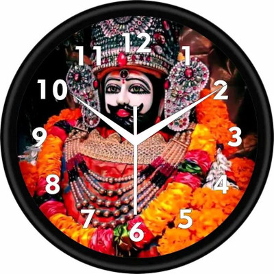 sharma dekor Analog 25 cm X 25 cm Wall Clock(Black, With Glass, Standard)