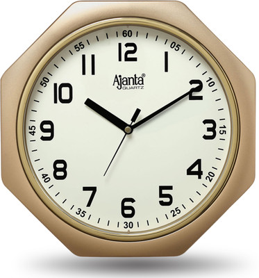AJANTA Analog 25 cm X 25 cm Wall Clock(Gold, With Glass, Standard)