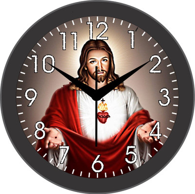 MAHI TRADERS Analog 25.4 cm X 25.4 cm Wall Clock(Black, With Glass, Standard)