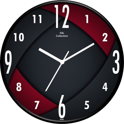IIK Collection Analog 28 cm X 28 cm Wall Clock(Black, With Glass, Standard)