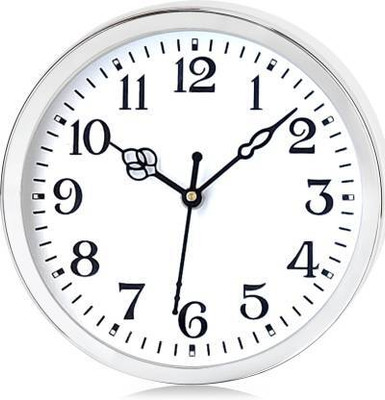 Nishant Creations Analog 21 cm X 21 cm Wall Clock(Silver, With Glass, Standard)