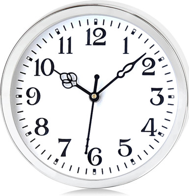 tradsam Analog 21 cm X 21 cm Wall Clock(Silver, With Glass, Standard)