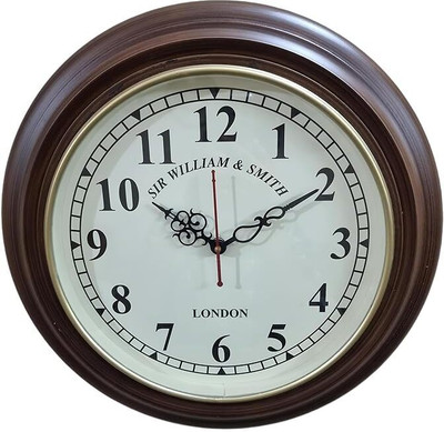 Shah Faisal Analog 40.64 cm X 40.64 cm Wall Clock(Brown, With Glass, Standard)