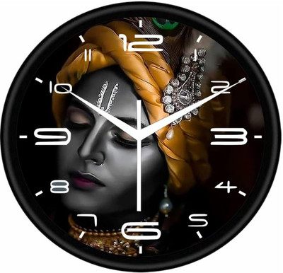 the wolf store Analog 30 cm X 30 cm Wall Clock(Black, With Glass, Standard)