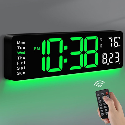 Cpixen Digital 12 cm X 38 cm Wall Clock(Black, Without Glass, Standard)