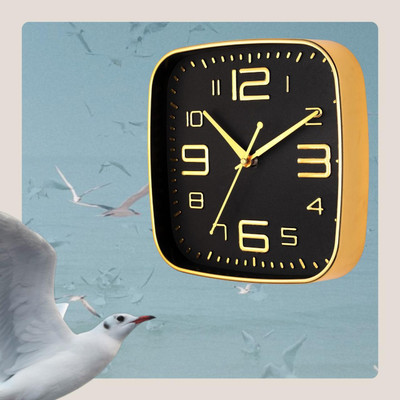 PZOZ Analog 25 cm X 17 cm Wall Clock(Dark Blue, With Glass, Standard)