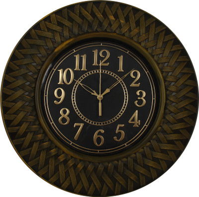 Sigaram Analog 39 cm X 39 cm Wall Clock(Yellow, With Glass, Standard)