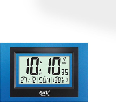 AJANTA Digital 18.5 cm X 27.5 cm Wall Clock(Blue, With Glass, Standard)