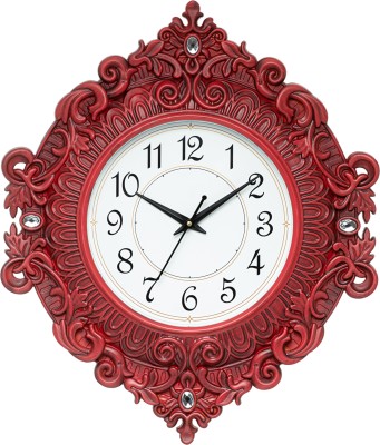 HorseHead Analog 41 cm X 48 cm Wall Clock(Red, With Glass, Standard)
