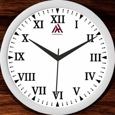 Aashish.Enterprises Analog 25 cm X 25 cm Wall Clock(Grey, With Glass, Standard)