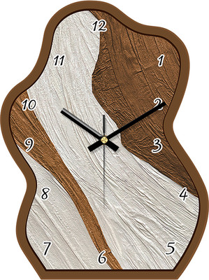 AshandRoh Analog 30 cm X 23 cm Wall Clock(Brown, White, Without Glass, Standard)
