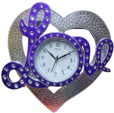 SHREE GANESH ENTERPRISES Analog 26 cm X 16 cm Wall Clock(Blue, With Glass, Standard)