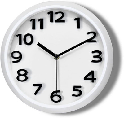 Star Work Analog 28.5 cm X 28.5 cm Wall Clock(White, With Glass, Standard)