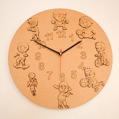 Puzzleboxx Analog 30 cm X 30 cm Wall Clock(Beige, Without Glass, DIY Clocks)