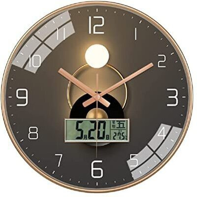 Star Work Analog-Digital 28.5 cm X 28.5 cm Wall Clock(Grey, With Glass, Standard)