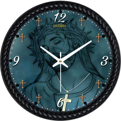 dudiya creation Analog 25 cm X 25 cm Wall Clock(White, With Glass, Standard)