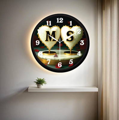 Aashish.Enterprises Analog 25 cm X 25 cm Wall Clock(Black, With Glass, Standard)
