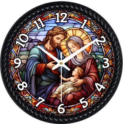 dudiya creation Analog 25 cm X 25 cm Wall Clock(Multicolor, With Glass, Standard)