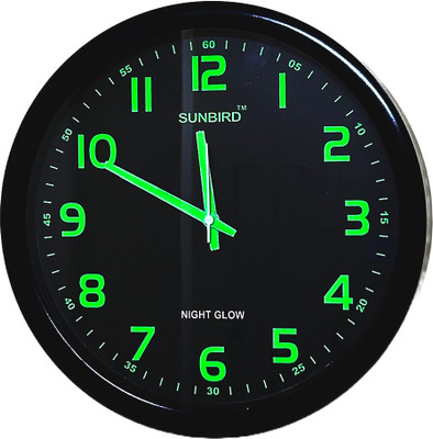 chauhan traders Analog-Digital 32 cm X 32 cm Wall Clock(Black, With Glass, Standard)