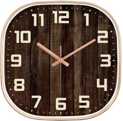 GRACIOUS MART Analog-Digital 10 cm X 24 cm Wall Clock(Brown, With Glass, Standard)