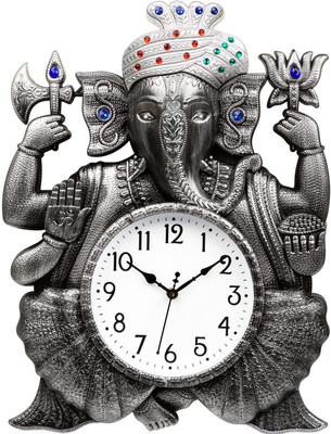 SHREE GANESH ENTERPRISES Analog 26 cm X 16 cm Wall Clock(White, With Glass, Pendulum)