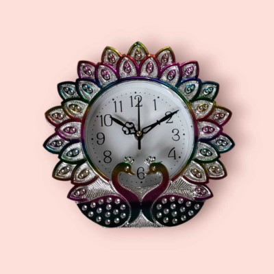 Shreya Enterprise Analog 24 cm X 24 cm Wall Clock(Multicolor, With Glass, Pendulum)