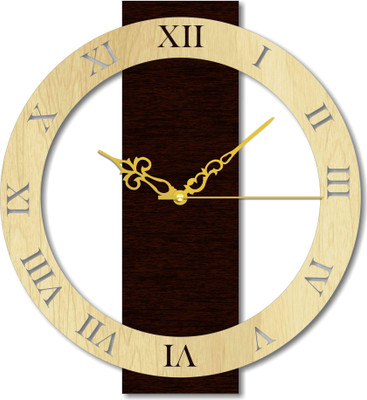 Phonedda Analog 30 cm X 30 cm Wall Clock(Brown, Without Glass, Standard)